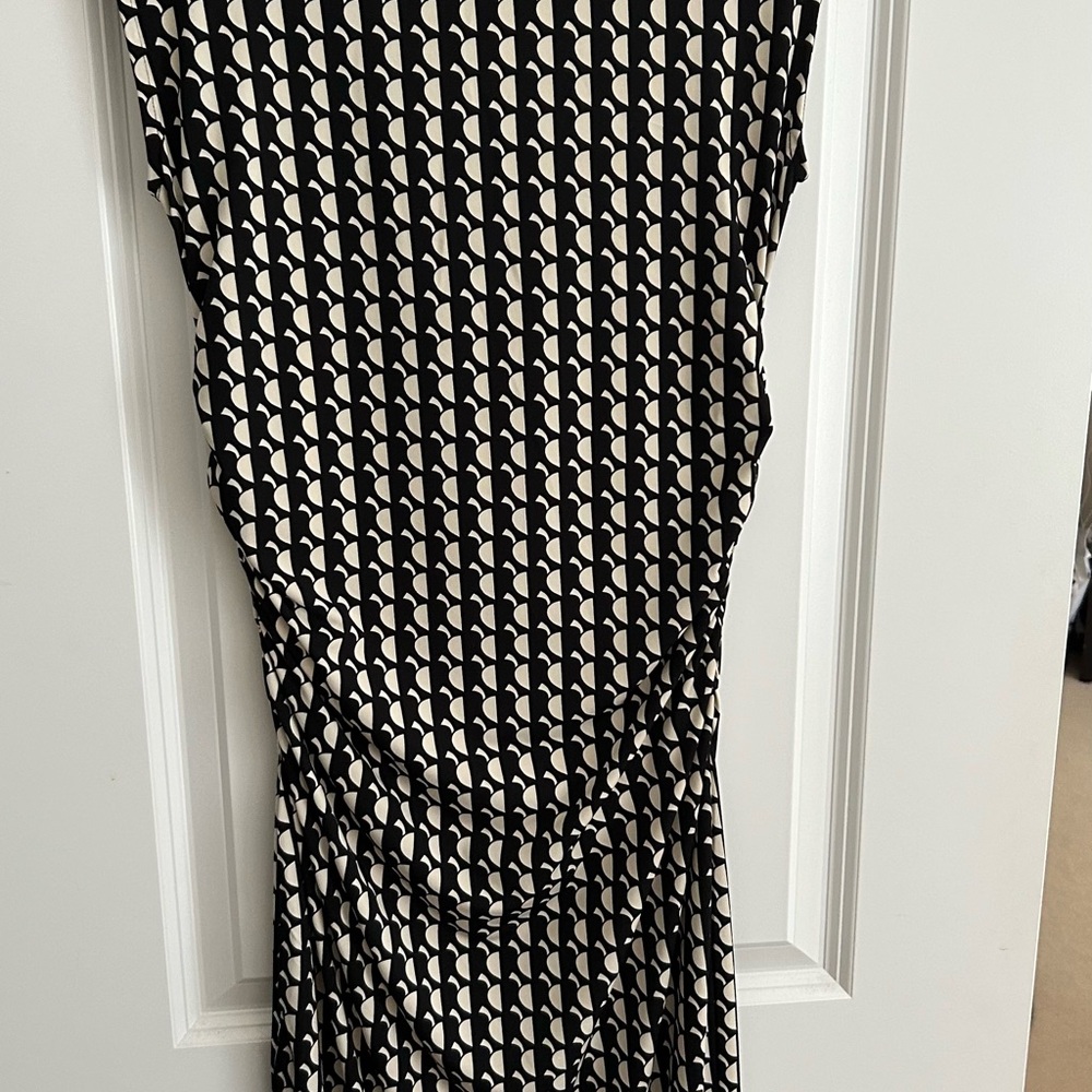 H&M Black and Cream Asymmetrical Dress